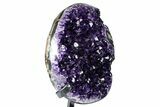Sparkling Amethyst Geode With Metal Stand - Uruguay #368390-1
